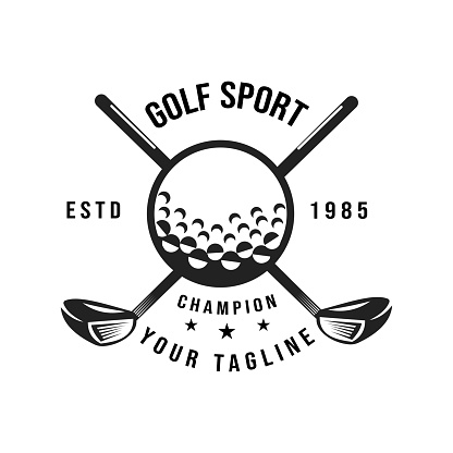 Golf club vintage retro design,golf tournament,european country competition. prestigious competition