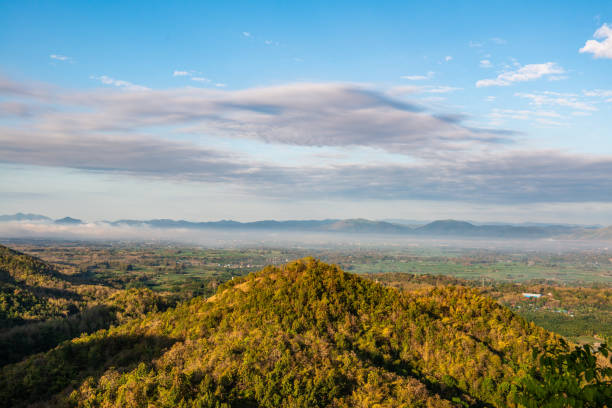 istock Mountain view with native village in Phrae province 1452999068