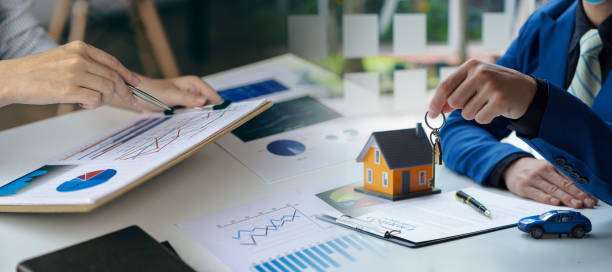 istock Real Estate Broker Business Business working with startup projects Analysis plan for presenting financial ideas in bank loan 1452999742