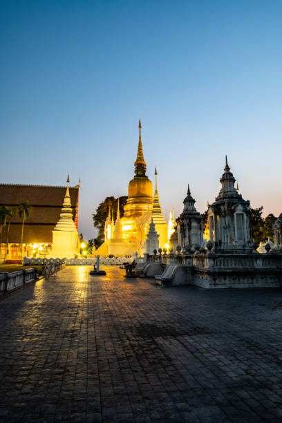 istock Suan Dok temple in the night 1452999860