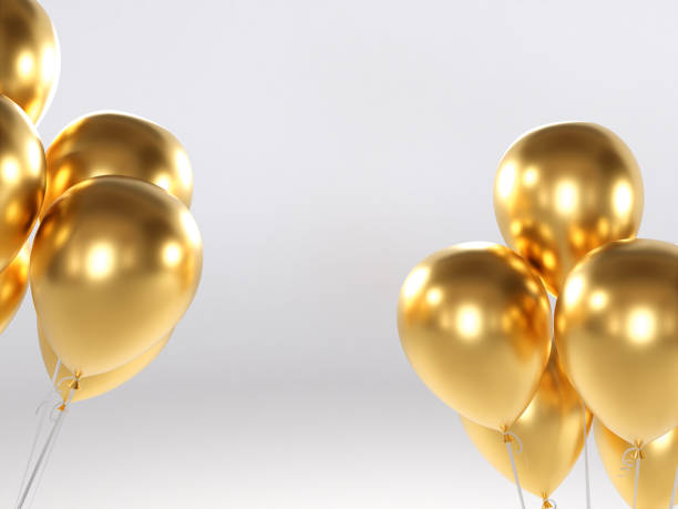 istock Golden balloons festive backdrop 1453007344