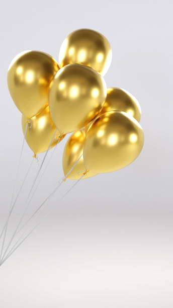 istock Vibrant golden balloons group 1453007346
