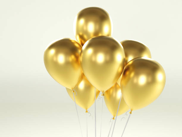 istock Golden balloons birthday background 1453007350