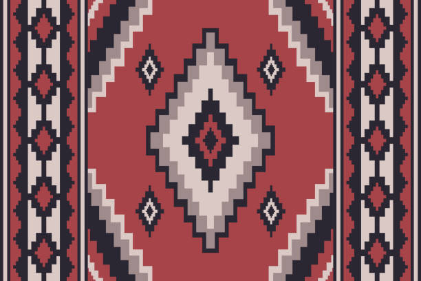 ilustrações de stock, clip art, desenhos animados e ícones de ethnic southwest geometric pattern. - southwest usa frame mexican culture pattern