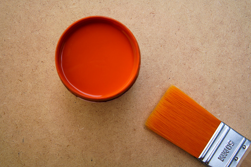 paint brush on orange