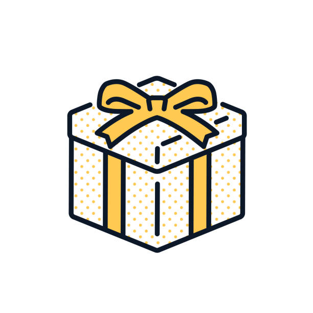 プレゼントボックスシンプルアイコンイラスト素材 - gift box点のイラスト素材／クリップアート素材／マンガ素材／アイコン素材