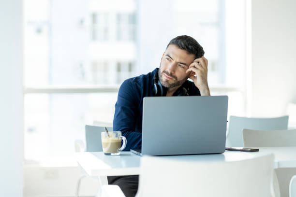 istock A young man takes a break at the office 1453022944