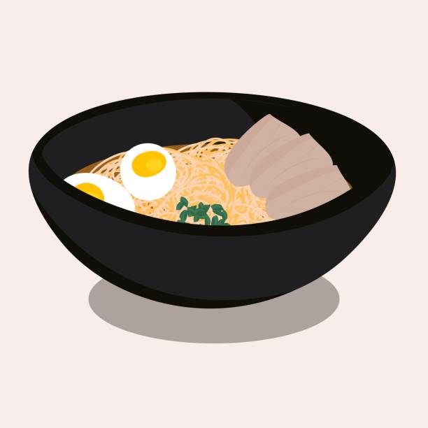 illustrazioni stock, clip art, cartoni animati e icone di tendenza di cucina nazionale giapponese, zuppa di ramen. illustrazione vettoriale. - chef lunch food gourmet