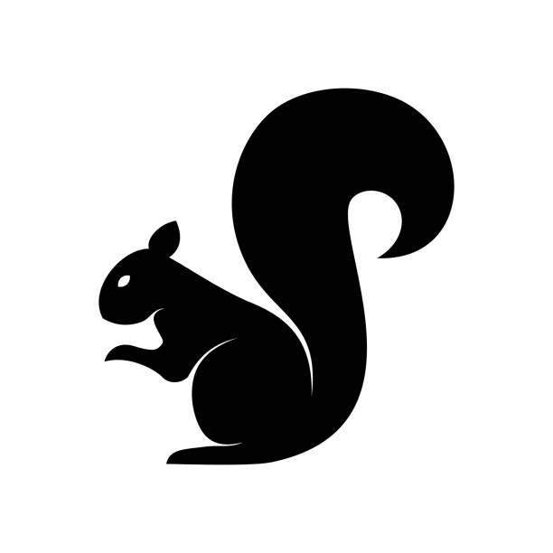 eichhörnchen-logo - streifenhörnchen stock-grafiken, -clipart, -cartoons und -symbole