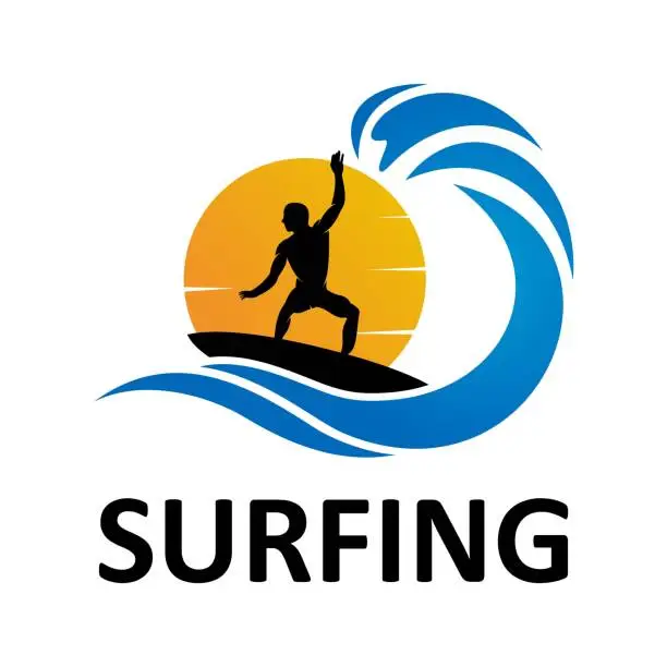 Vector illustration of surfing logo