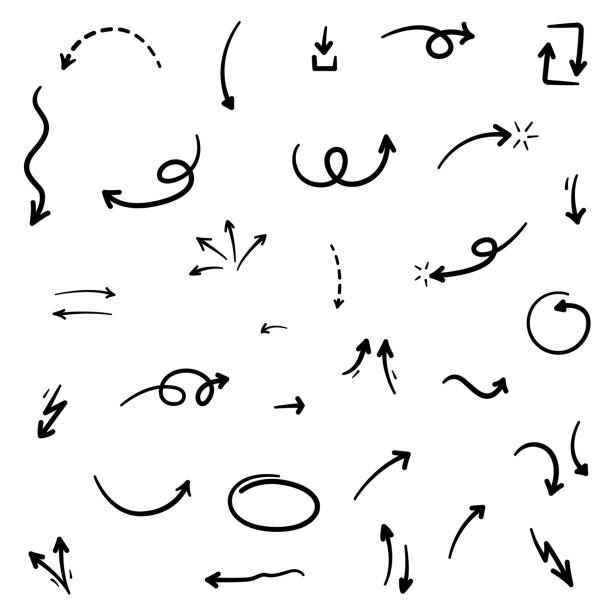 bildbanksillustrationer, clip art samt tecknat material och ikoner med arrows set - skiss