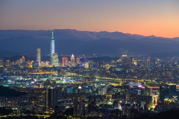 istock Taipei city skyline at sunset 1453063380