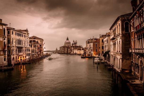 istock Beautiful view of a river surrounded by buildings 1453063404