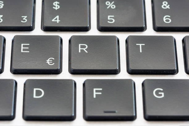Close up of a computer Keyboard keypad of a laptop for communication with text information misspelled stock pictures, royalty-free photos & images
