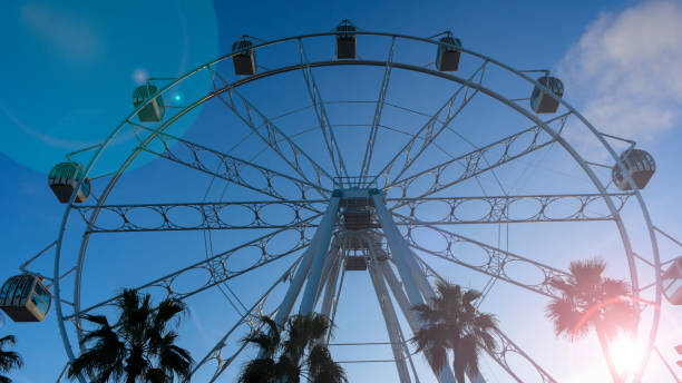 istock View of giant Ferris wheel at dusk 1453067331