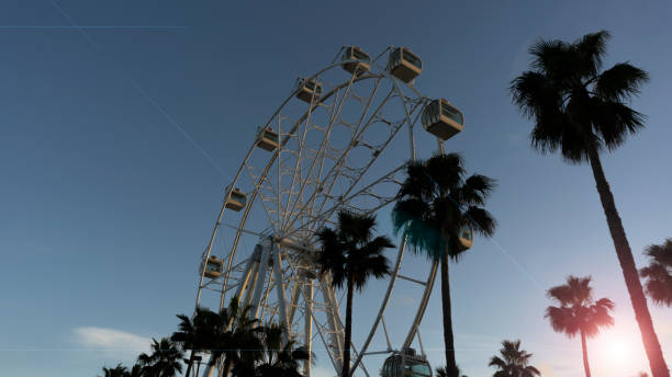 istock View of giant Ferris wheel at dusk 1453067953