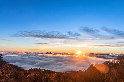 mountain panorama during sunrise
