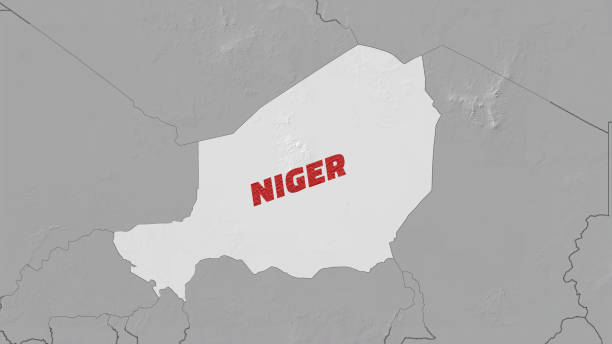 Niger on World Map Note:Epic photo real animation, World Map Credits To NASA : https://visibleearth.nasa.gov/images/57752/blue-marble-land-surface-shallow-water-and-shaded-topography

All countries map pack. Note:individual text area. niger state stock pictures, royalty-free photos & images