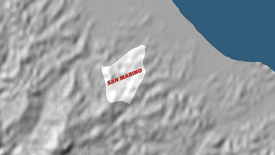 3D render and image composing: Topographic Map of Manitoba, Canada. Isolated on White. High quality relief structure!