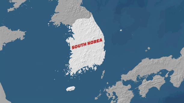 South Korea On World Map Stock Photo Download Image Now 4K South Korea On World Map 