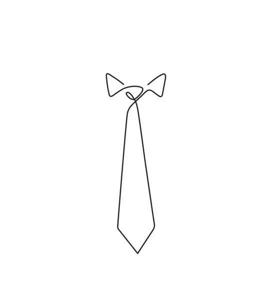 Vector illustration of Continuous line drawing of a Tie
