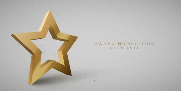 Vector illustration of Luxury Award Background. Shine Gold Star Vector illustration