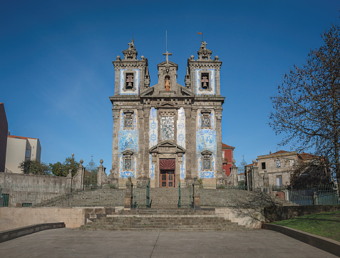 Porto, Portugal - Feb 05, 2020: Church of Saint Ildefonso (Igreja de Santo Ildefonso) - Porto, Portugal