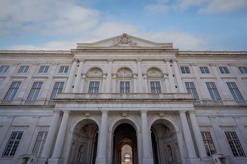 Lisbon, Portugal - Feb 28, 2020: Palace of Ajuda - Lisbon, Portugal