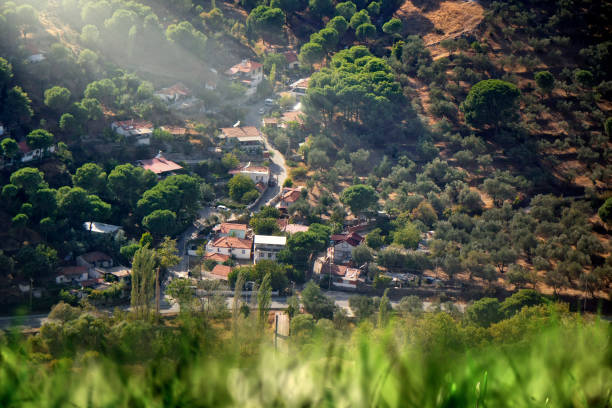 istock High angle view of mountain village 1453100307