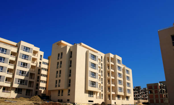 istock Residential apartment buildings in construction site 1453101526