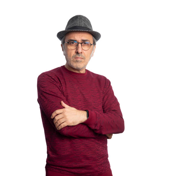 istock Senior male portrait with hat 1453101866