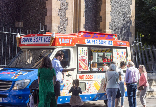 Ice Cream Vendor in Southwark, London, with many customers visible.