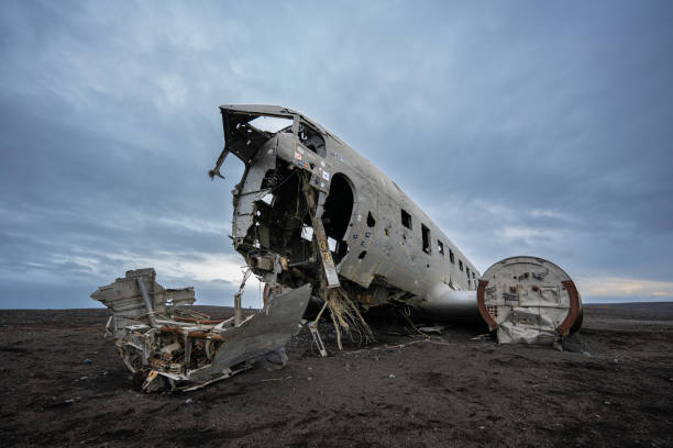 istock Abandoned DC-3 Airplane on Solheimasandur beach, Iceland. 1453105063