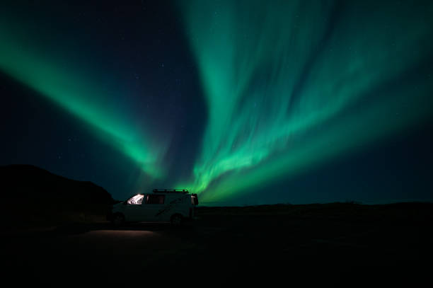istock Northern lights, aurora borealis, over a camper van in Iceland 1453105173