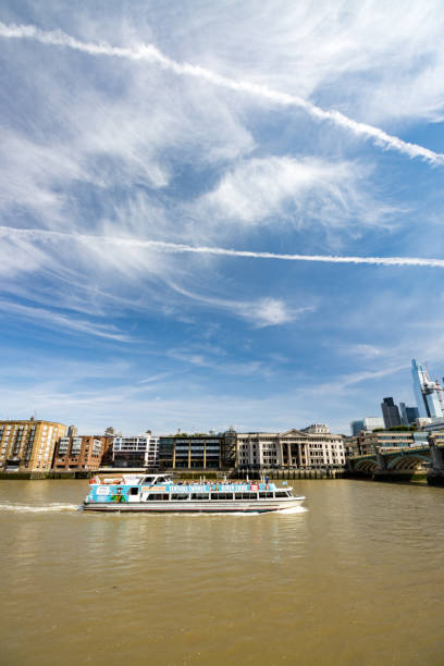 'Horrible Histories' River Tour on Thames River, London with many people visible.