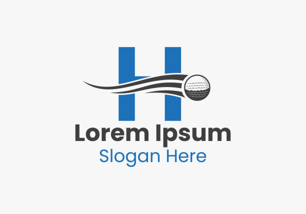 istock Letter H Golf  Concept With Moving Golf Ball Icon. Hockey Sports type Template 1453113400