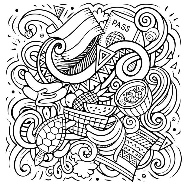 Ecuador hand drawn cartoon doodles illustration. Funny design. vector art illustration
