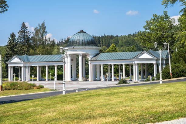Colonnade in Marianske Lazne, Czech Republic stock photo
