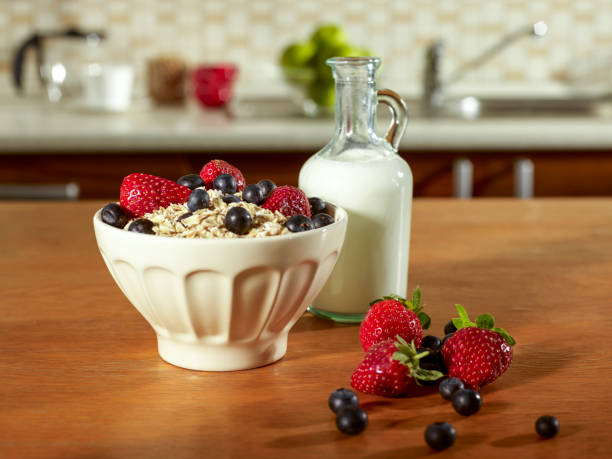 istock Milk and a bowl of muesli 1453119909