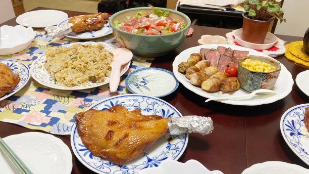 istock Japanese christmas home dinner 1453125666