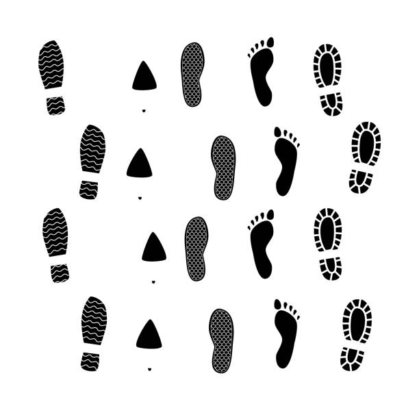 120+ Footprints In Sand Silhouette Stock Illustrations, Royalty-Free ...
