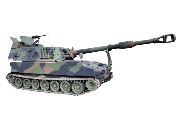 istock Heavy self-propelled caterpillar gun 1453128048