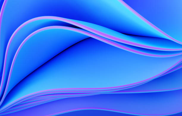 istock Abstract modern neon, blue, violet colors background with ruffle, folded cloth 1453128355