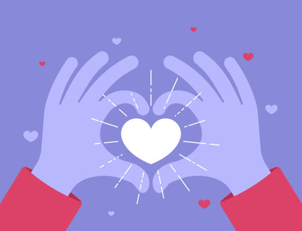 ilustrações de stock, clip art, desenhos animados e ícones de love heart shape hands - social worker illustrations