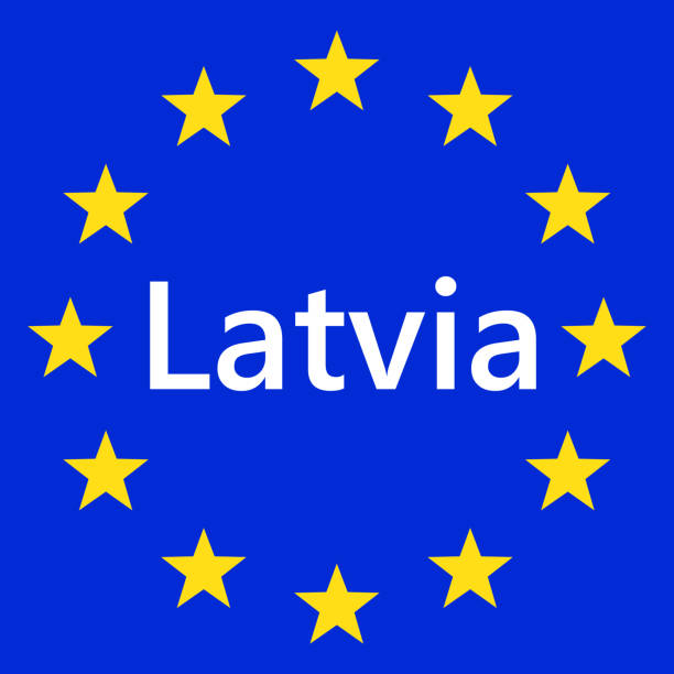 istock Flag of European Union with Latvia. EU Flag. Vector illustration. 1453132640