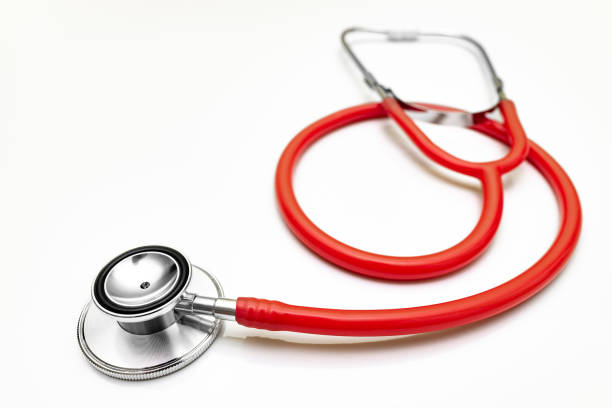 istock medical stethoscope lies on a white background. 1453132755