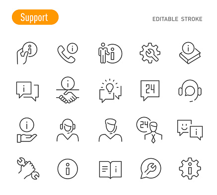 Support Icons - Line Series - Editable Stroke