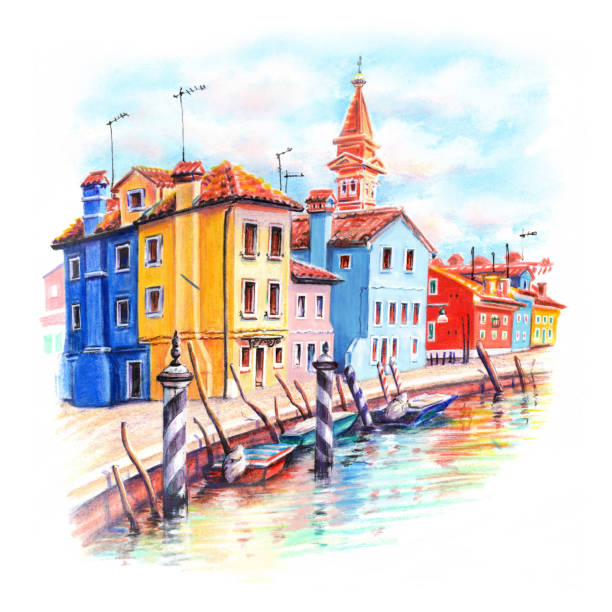 istock Colorful street on Burano, Venice, Italy 1453139175