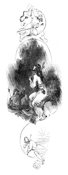 istock Christian Prays Before Pilgrimage in Pilgrim's Progress, 17th Century British Literature 1453140834