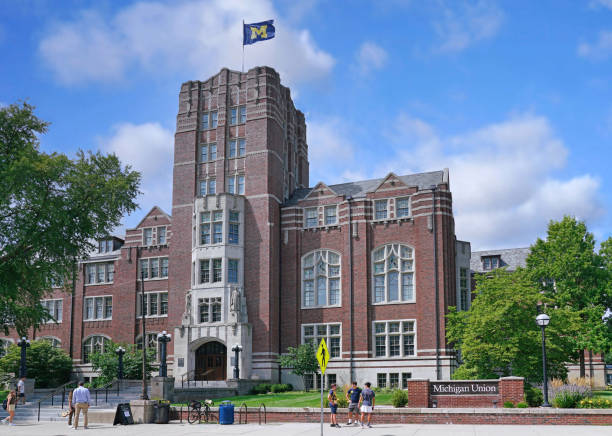 Edifício da união estudantil da Universidade de Michigan - foto de acervo